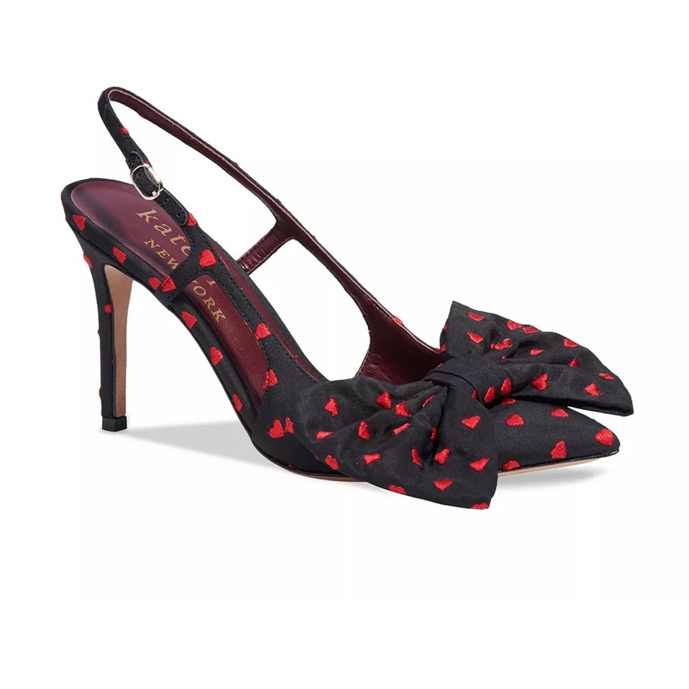 Kate Spade heart bow sling back heels size 7